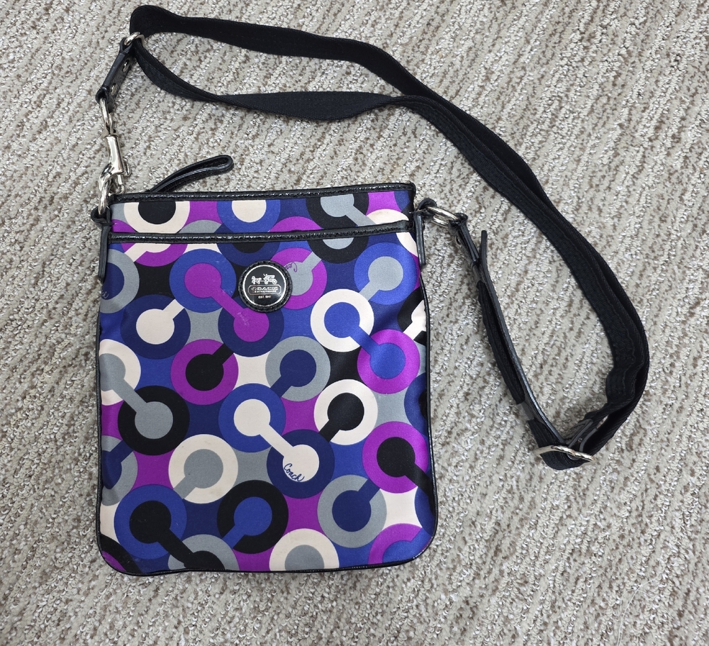 Authentic Coach Purse Multi Color Shoulder Crossbody Bag